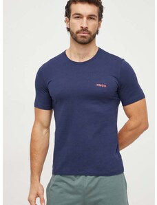 Bombažna kratka majica HUGO 3-pack siva barva