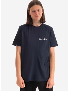 Bombažna kratka majica Kangol Heritage Basic mornarsko modra barva