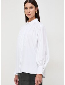 Bombažna srajca BOSS ženska, bela barva