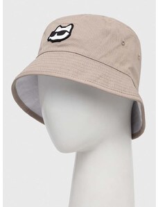 Bombažni klobuk Karl Lagerfeld bež barva