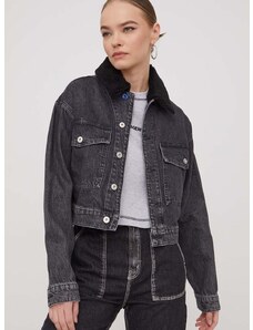 Jeans jakna Karl Lagerfeld Jeans ženska, siva barva