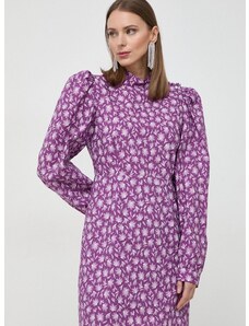 Bombažna obleka Custommade vijolična barva
