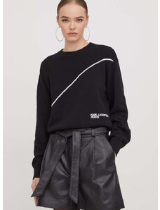 Pulover Karl Lagerfeld Jeans ženski, črna barva