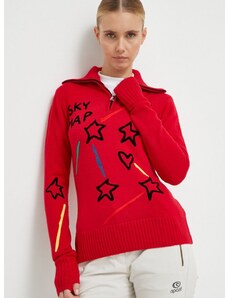 Volnen pulover Rossignol JCC ženski, rdeča barva
