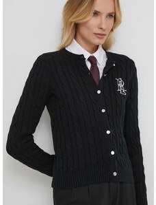 Bombažen pulover Lauren Ralph Lauren črna barva
