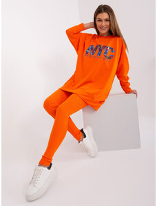 Fashionhunters Orange two-piece set with leggings