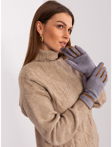 Fashionhunters Grey women's gloves with decorative belt