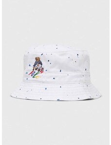 Bombažni klobuk Polo Ralph Lauren bela barva