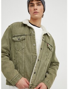 Jeans jakna Levi's moška, zelena barva