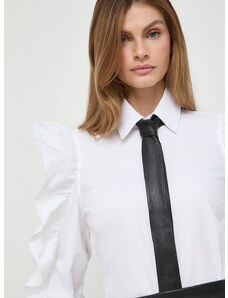 Bombažna srajca Karl Lagerfeld ženska, bela barva