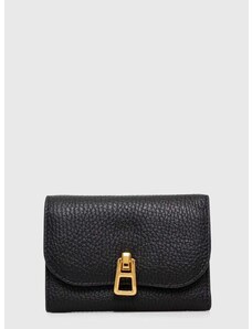 Usnjena denarnica Coccinelle ženski, črna barva