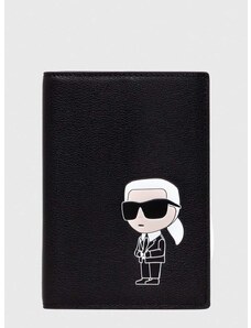 Usnjena denarnica Karl Lagerfeld ženski, črna barva