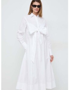 Bombažna obleka Karl Lagerfeld bela barva