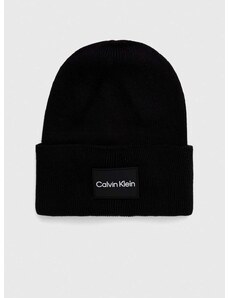 Bombažna kapa Calvin Klein črna barva