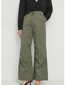 Hlače Calvin Klein Jeans ženski, zelena barva