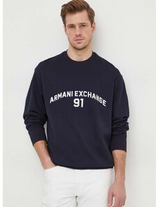 Bombažen pulover Armani Exchange moška, mornarsko modra barva