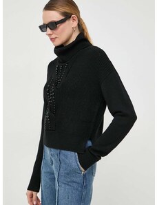 Volnen pulover Liu Jo ženski, črna barva