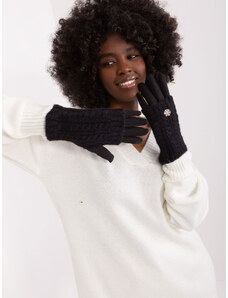 Fashionhunters Black two-piece winter gloves