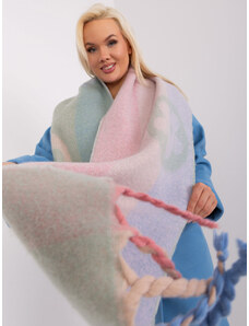 Fashionhunters Mint winter scarf with patterns