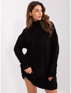 Fashionhunters Women's black dress with cable knit RUE PARIS