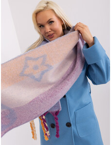 Fashionhunters Light blue winter scarf with fringe
