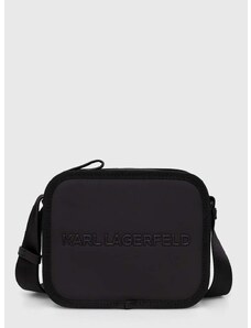 Torbica za okoli pasu Karl Lagerfeld črna barva
