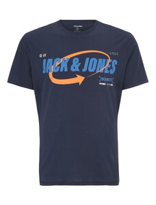 Jack & Jones Plus Majica 'Black' modra / mornarska / oranžna