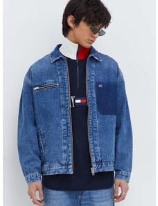 Bombažna jakna iz jeansa Tommy Jeans mornarsko modra barva