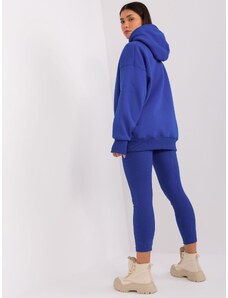 Fashionhunters Cobalt blue two-piece casual set with leggings