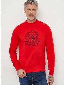 Bombažen pulover Tommy Hilfiger moška, rdeča barva