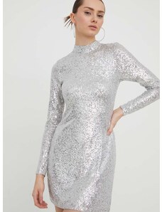 Obleka Abercrombie & Fitch srebrna barva