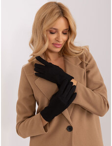 Fashionhunters Black Smooth Winter Gloves