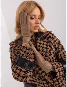 Fashionhunters Dark beige elegant women's gloves
