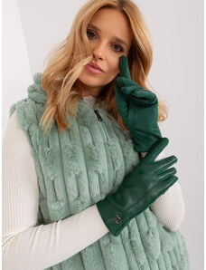 Fashionhunters Dark green insulated women's gloves