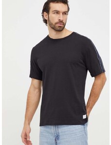 Bombažna kratka majica Tommy Hilfiger črna barva