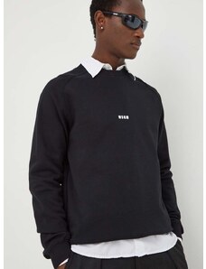 Bombažen pulover MSGM moška, črna barva