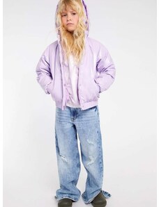 Otroška jakna Guess vijolična barva