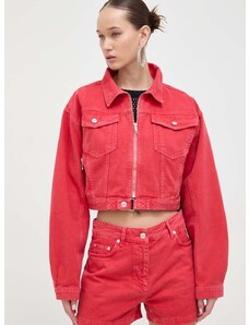 Jeans jakna Moschino Jeans ženska, rdeča barva