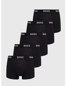 Bombažne boksarice BOSS 5-pack črna barva