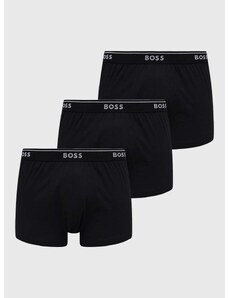 Bombažne boksarice BOSS 3-pack črna barva