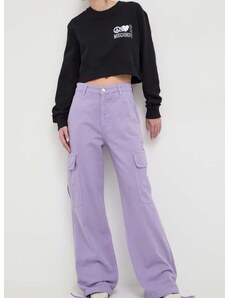 Kavbojke Moschino Jeans ženski, vijolična barva