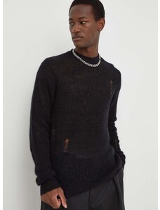 Volnen pulover Won Hundred moški, črna barva