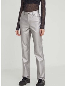 Hlače Karl Lagerfeld Jeans ženski, srebrna barva