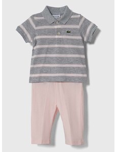 Pižama za dojenčka Lacoste siva barva