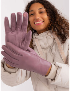 Fashionhunters Purple gloves with eco-leather