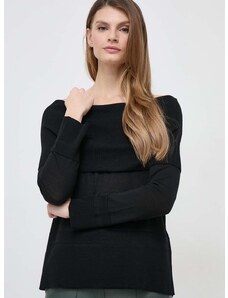 Volnen pulover Max Mara Leisure ženski, črna barva