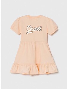 Otroška obleka Guess oranžna barva