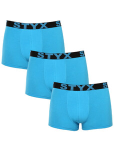 3PACK moške boksarice Styx športne elastične svetlo modre (3G1169) L