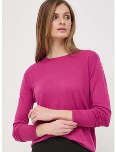 Volnen pulover Weekend Max Mara ženski, roza barva