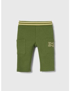 Otroške bombažne hlače Emporio Armani zelena barva